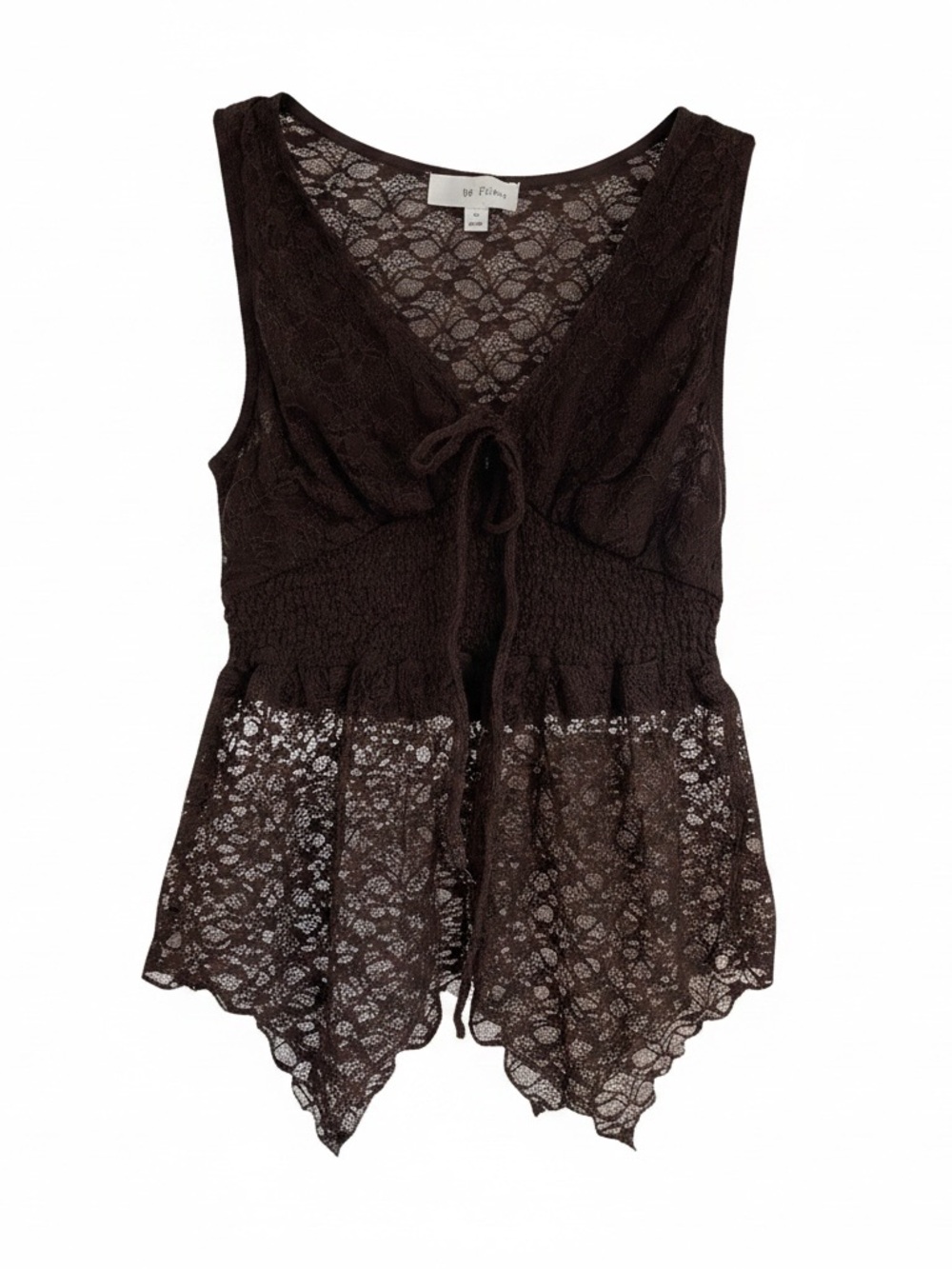 Whimsygoth La Peche Lace Tie-Front Top (S)